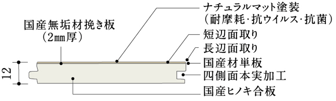 ナチュラル トップ マット 塗装